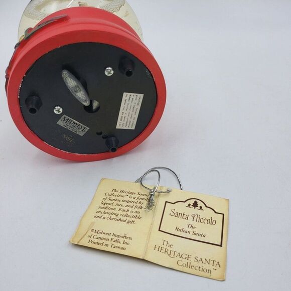 Vintage Midwest Snow Globe Santa Niccolo Italian Santa Musical - Picture 4 of 7